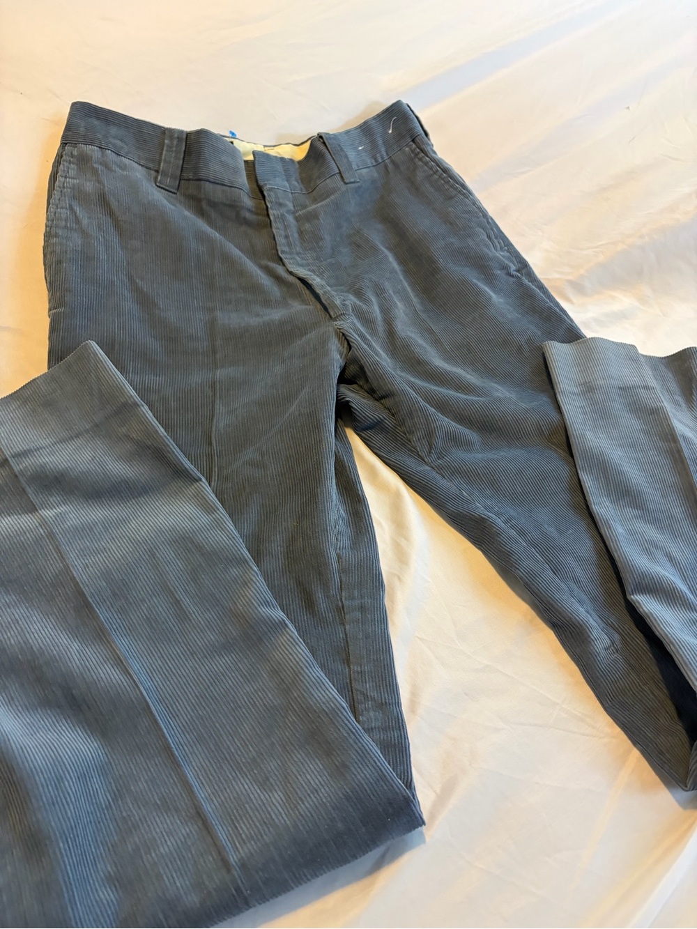 VTG 70s Sears Corduroy Pants Men's 36 Tall Light Blue Made in Hong Kong Retro